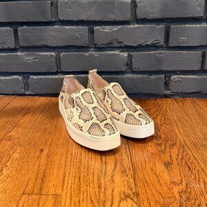 Vince Saxon 2 Snakeskin Python Embossed Leather Platform Slip On Sneakers Size 8